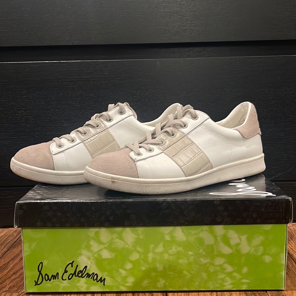 Sam Edelman White Leather Sneaker Sz 8